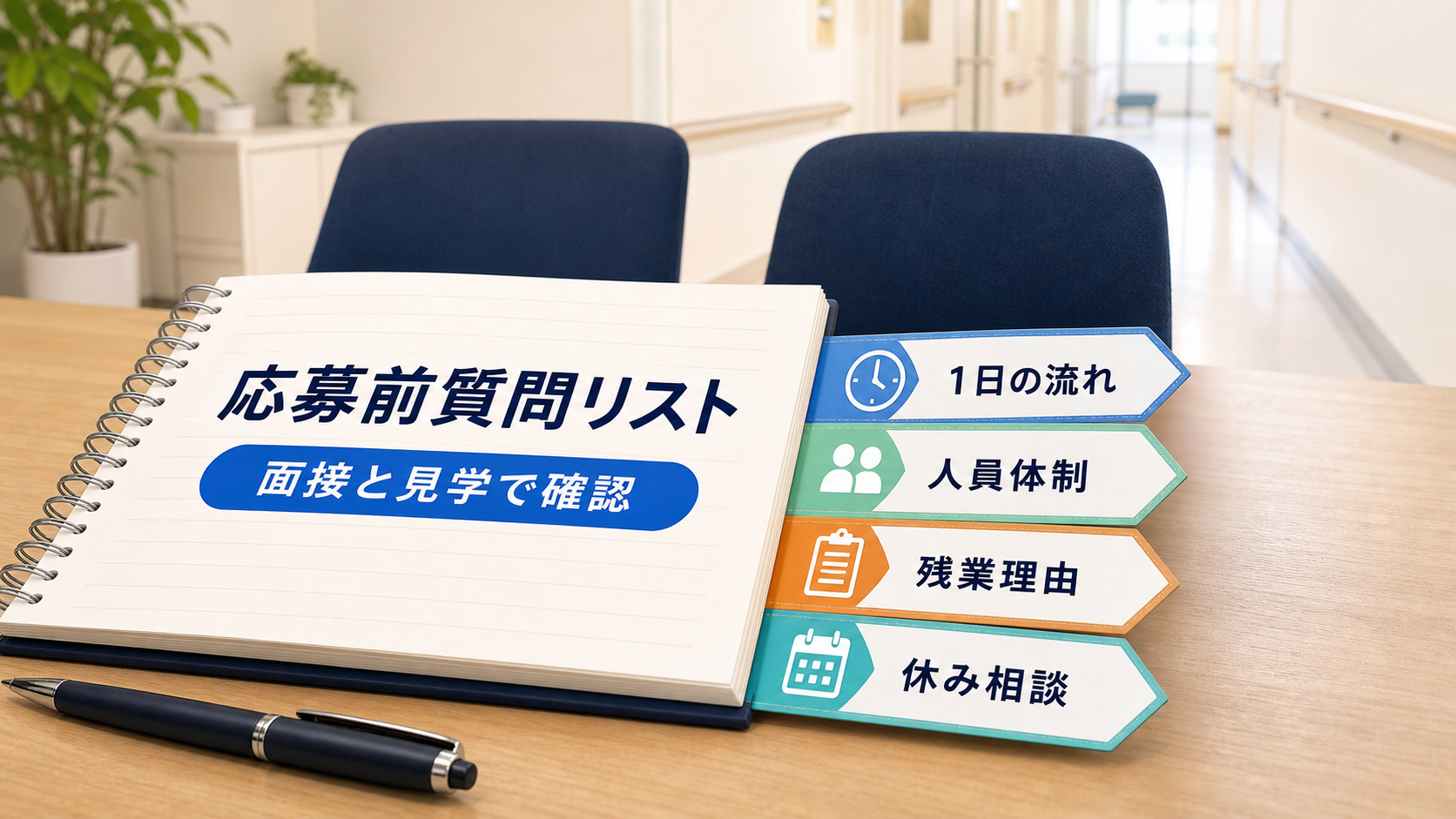 看護師の日勤のみ求人へ応募する前に面接や職場見学で確認したい質問を整理した要約画像