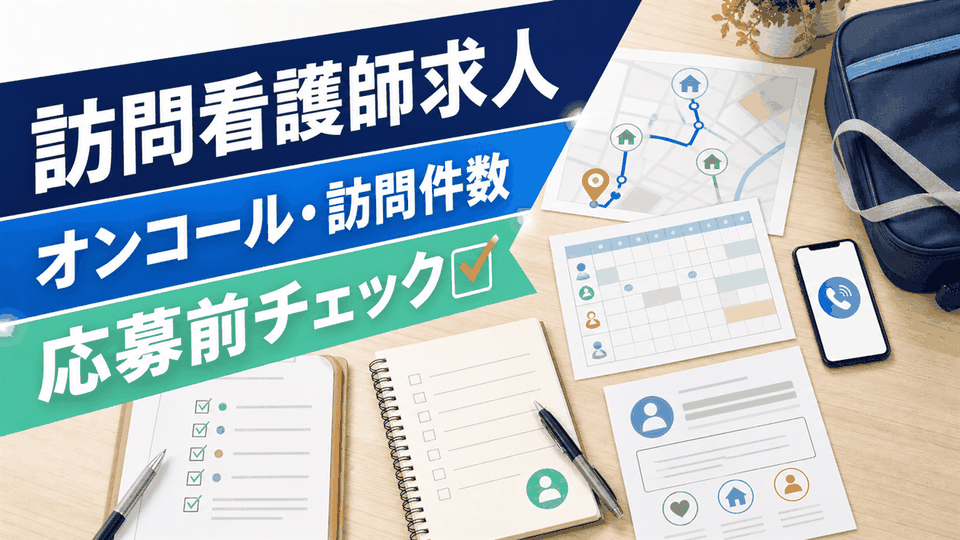 訪問看護師求人を探す前にオンコール、訪問件数、移動、教育体制を整理するアイキャッチ画像