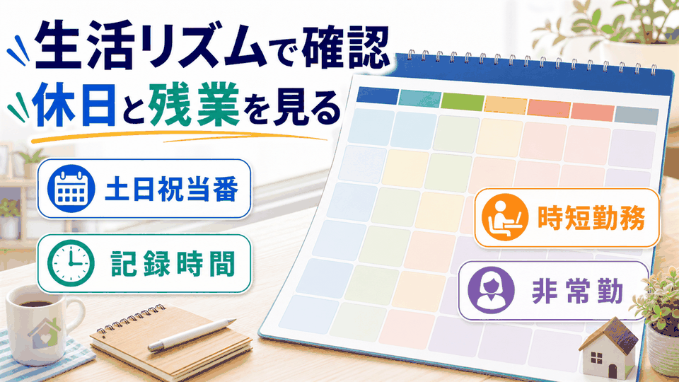 訪問看護師求人の休日、残業、土日祝当番、時短勤務を生活リズムで確認する要約画像